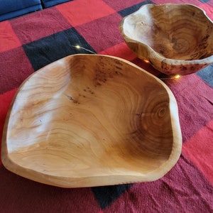 Wooden Root Bowl. Handmade Rustic Bowl, Dough Bowl. Hand Carved Fruit Bowl. Valet Bowl, Entry Bowl. Wooden Trencher. Housewarming Gift. image 5