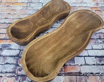 Hand Carved Wood Dough Bowl: Rustic Centerpiece, Candle Holder