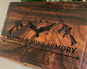 Kitchen Cutting Board. Personalized Walnut Butcher Block, BBQ Board. Chef Gift.
