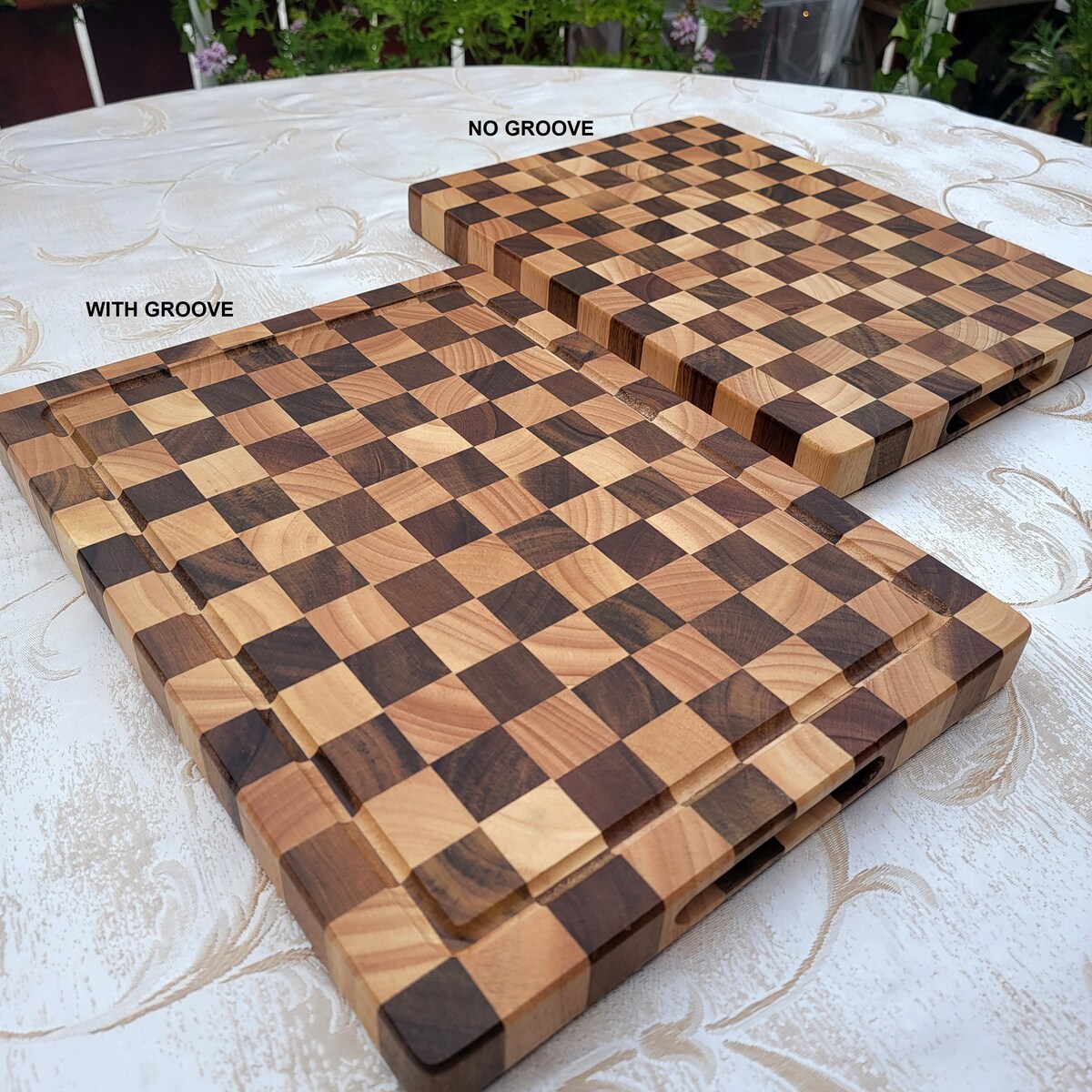 Custom Engraved Kitchen Checkered Cutting Board