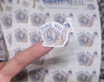 12 Mini Snail Mail Stickers | 16 Sticker Kiss Cut Sheet | Scratchproof Weatherproof Label Stickers for Envelope Postage Packaging Pen Pal