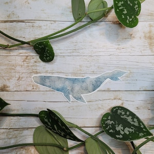 Whale Wave Design Sticker | Watercolor Ocean Marine Life Sticker | Matte Scratchproof Weatherproof Stickers for Planners Laptop Scrapbooking