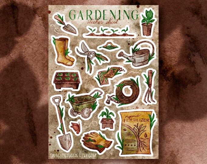 Cottagecore Gardening Sticker Sheet: Rustic Nature Journal Stickers - Etsy