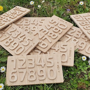 Gepersonaliseerde houten getallenpuzzel | 2 stijlen | Digitaal snijbestand | Glowforge Cricut silhouet | Aangepast cadeau voor kinderen | svg stl-dxf