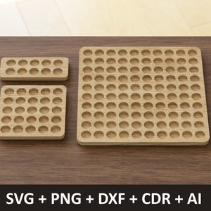 Set di schede di smistamento arcobaleno rettangolari / 3 stili / File di taglio digitale / Laser, file CNC / svg dxf / Piano giocattolo per il conteggio dei colori Montessori