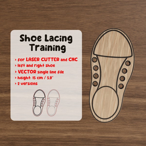 Schuh schnüren Training | Montessori Holz kann ich meine Schuhe | Schnürlaserschablone