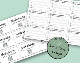 Music wish card for your wedding | coloured