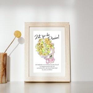 Cadeau pour la retraite | Idée cadeau cadeau d'argent | Bouquet de fleurs numérique (jaune) - disponible immédiatement | Don de retraite communautaire