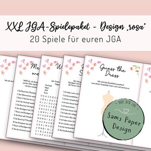 20 JGA games set to print out - 20 minimalistic designed games in pink for your bachelorette party, digital download