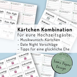 Ideen Kärtchen für eure Hochzeitsgäste | farbig | interaktiv | Hochzeit | Musikwünsche, Date Night Ideen und Tipps für eine glückliche Ehe