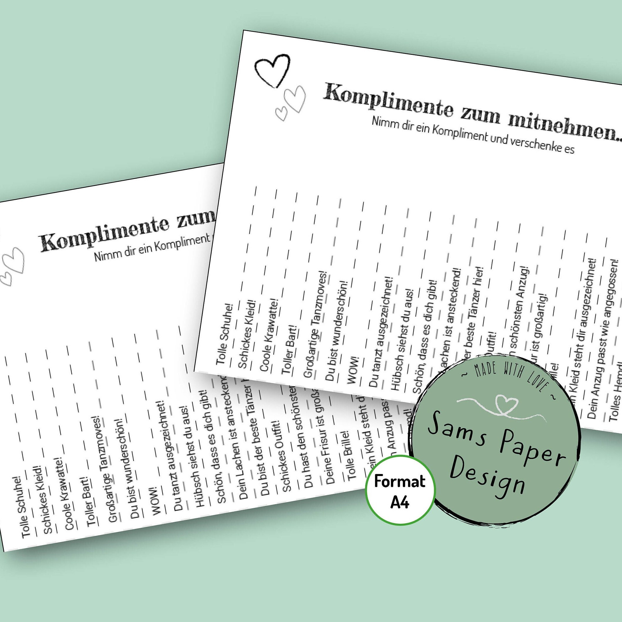 Compliments to take away (A4) - wedding decoration | black-and-white