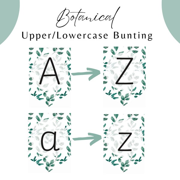 Botanical Bunting Lettering Classroom Display Headers