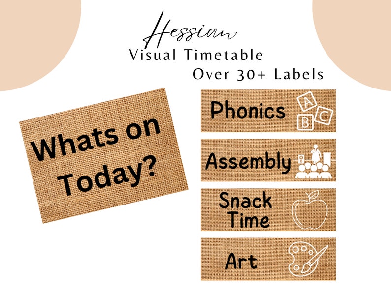 Hessian Visual Timetable - Etsy
