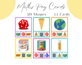 3D Shapes Maths Peg Cards