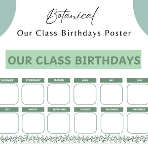 Botanical Class Birthdays Poster