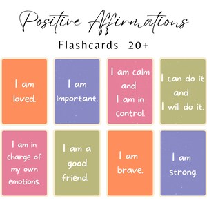 Tarjetas didácticas de afirmaciones positivas Mentalidad de crecimiento de la salud mental de los niños