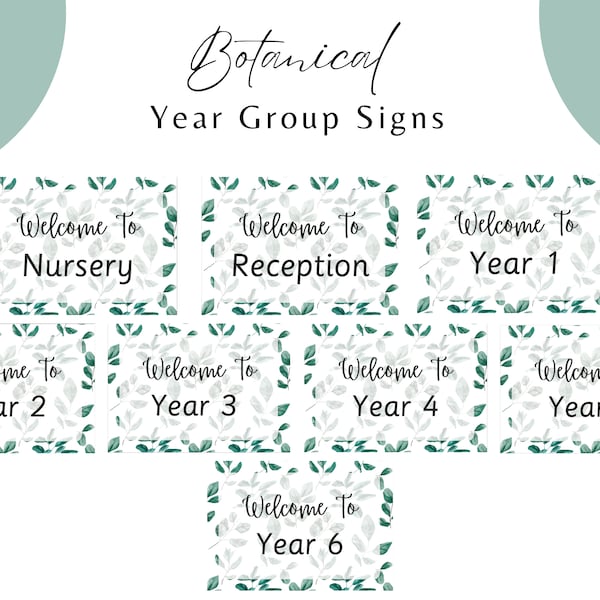 Botanical Year Group Signs Posters