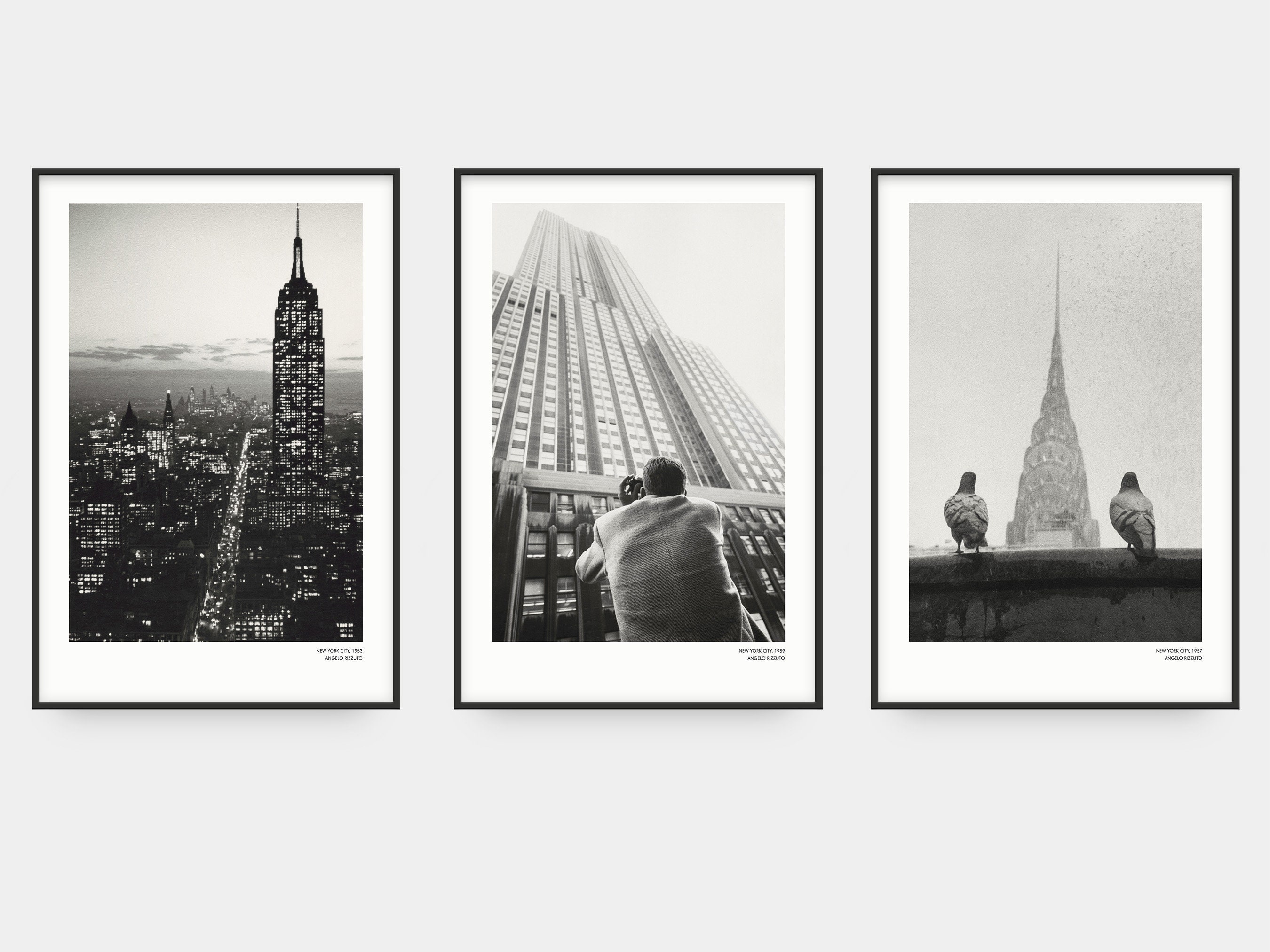 Unframed Vintage New York City Print Set, Black and White Fine Art ...