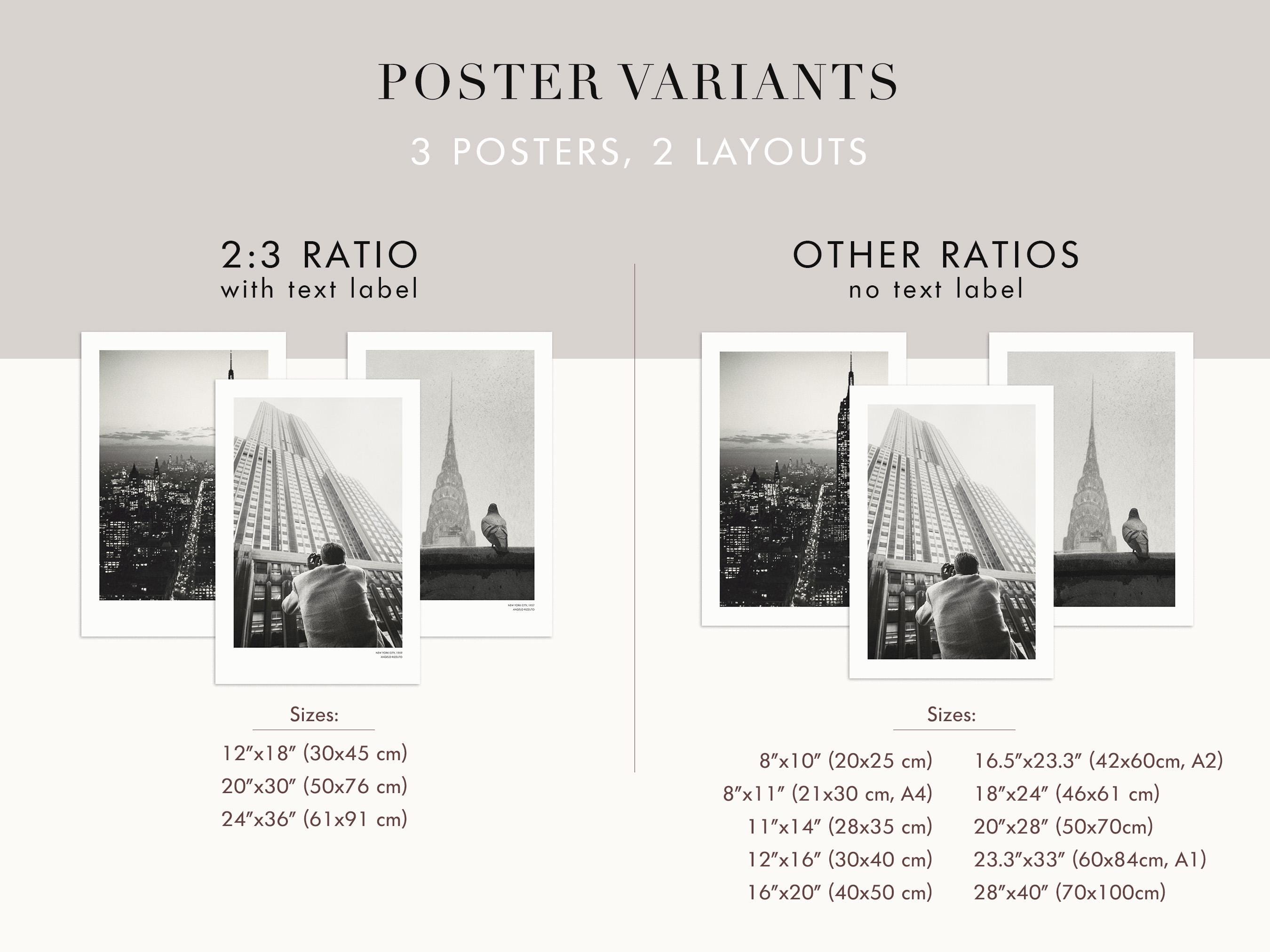 Unframed Vintage New York City Print Set, Black and White Fine Art ...