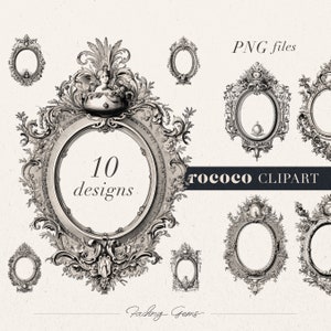 Decorative Oval Frames, Transparent PNG Clipart for Invitation Cards, Old Book Title Page Etching Cartouche, Ornate Ephemera Photo Frames