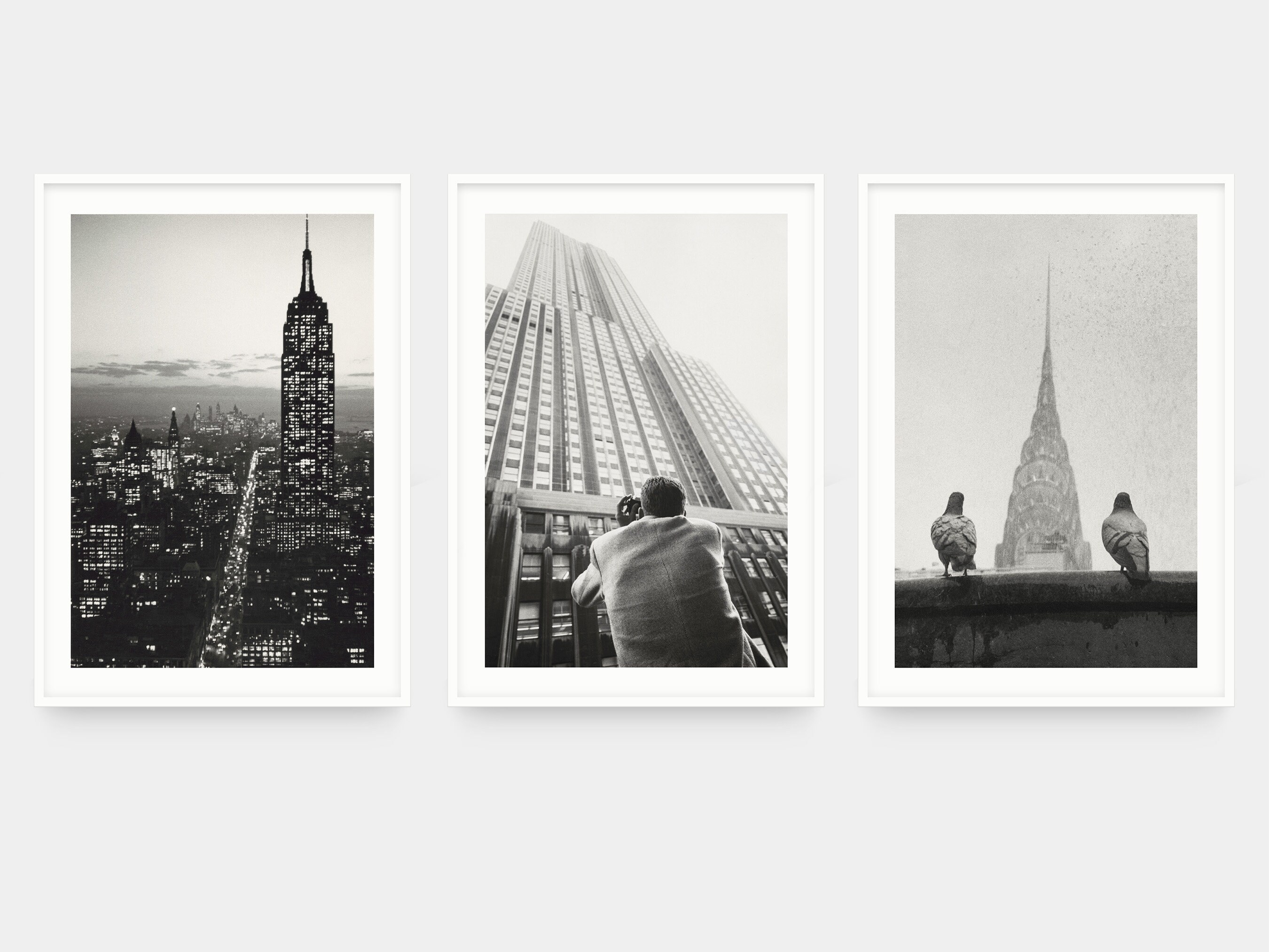 Unframed Vintage New York City Print Set, Black and White Fine Art ...