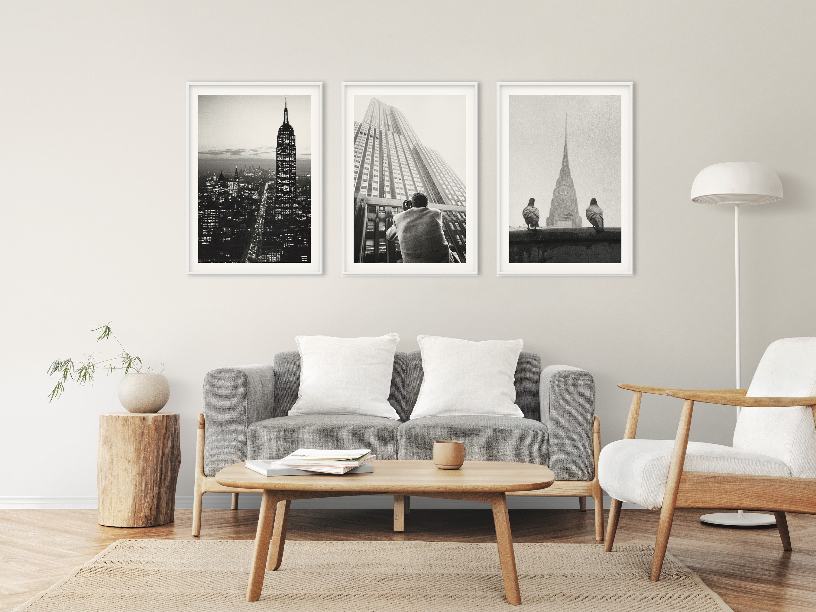 Unframed Vintage New York City Print Set, Black and White Fine Art ...