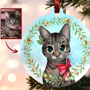 Disney pet cartoon Xmas Ornament, Custom Pet Christmas Xmas Ornament, Xmas Pet Gift, Xmas Dog Ornament, Xmas Cat Ornament