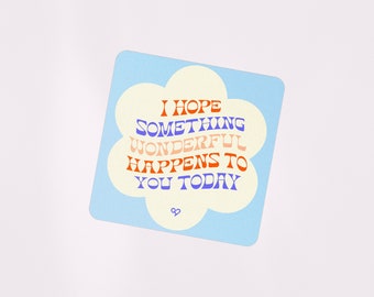 Something Wonderful 3" Blue Vinyl Sticker | Waterproof and Weatherproof, Dishwasher Safe