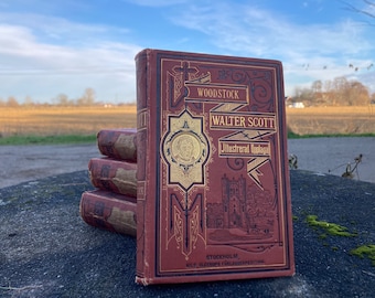 1800er Buchstapel | Schwedische Dekobücher | Echtes Hardback