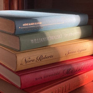 Regenbogen Buchstapel | Schwedische Dekobücher | Echtes Hardback