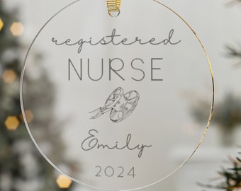 Personalized Registered Nurse Acrylic Ornament, gifted nurse gifts,   RN Gifts, Customized Gift, Registered Nurse Gifts, RN graduation gifts