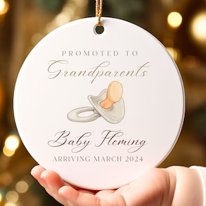 Promoted to Grandparents Ornament, New Baby Announcement Ornament, New Grandparents Gift, New baby Gift, Personalized Grandparents Gift