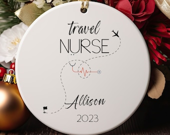 Personalized Travel Nurse Ornament, Travel Nurse Gift, Travel Nurse Gifts, nurse ry, Travel Nurse, Traveling Nurse Gift, nu rse