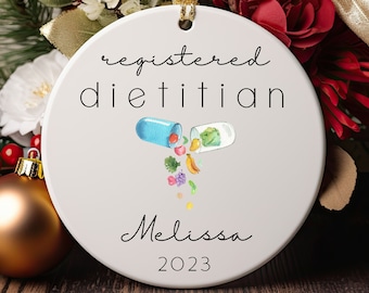 Personalisierte registrierte Diätetiker Ornament, Geschenk für Diätetiker, RD, Ernährungswissenschaftler, Geschenk für Diätetiker, Produkte für Diätetiker