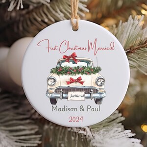 First Christmas Married Ornament, Mr Mrs Ornament, Personalized Wedding Gift, Newlywed Christmas Gift, Our First Christmas Ornament