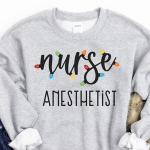 Funny Christmas Sweatshirt, Christmas Nurse Anesthetist, CRNA Christmas, Christmas Lights Nurse Shirt, Nurse Gift, Nurse Anesthetist Gift