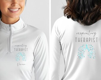 Zip d'un quart d'inhalothérapeute personnalisé, pull RT, cadeau de remise des diplômes, cadeau pour inhalothérapeute, sweat RT, allié thérapeute
