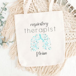 Gepersonaliseerde ademhalingstherapeut Tote Bag, ademhalingswerktas, ademhalingstherapeut cadeau, ademhaling, ademhalingszorgweek