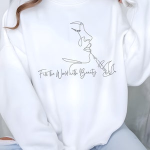 Fill The World with Beauty Aesthetics Lip Filler Sweatshirt, Medical Spa Gift for Nurse Injectors, Plastic Surgery, Injector, Botox