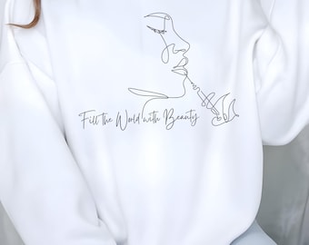 Fill The World with Beauty Aesthetics Lip Filler Sweatshirt, Medical Spa Gift for Nurse Injectors, Plastic Surgery, Injector, Botox