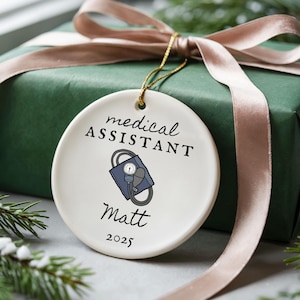Personalized Medical Assistant Ornament 2025, Custom Name MA Christmas Ornament, Medical Assistant Gift, Healthcare Worker, MA Graduation