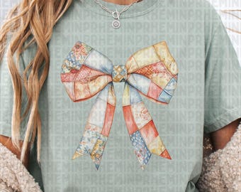 Laço de coquete de patchwork PNG, Patchwork acolchoado PNG, Laço de coquete PNG, Trendy Girly PNG, DOWNLOAD DIGITAL, Imagens de scrapbook, acolchoado png