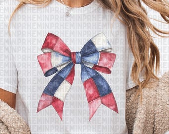 Coquette American Patchwork Png, Coquette Bow Png, 4th of July Sublimation, America Png, Freedom, American Flag Sublimation, 4th of July PNG