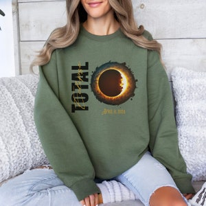 Total Solar Eclipse Sweatshirt April 8th 2024, Eclipse Viewing, April 8 2024, eclipse gifted, American Eclipse 4.08.24, Crewneck Shirt