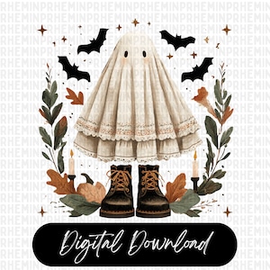 Halloween Fall Ghost Png, Girly Ghost Png, Boho Floral Fall Png, Halloween Png, Autumn Vibes Png, Spooky Season Png, Trending png, Boo Png