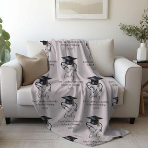 Personalized Medical Nursing Graduation Blanket, Personalized Nurse Blanket, Custom Throw Blanket, Graduation Gift, RN lpn cna MD Gifts