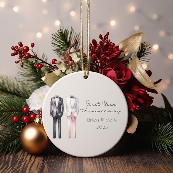 1st wedding anniversary christmas ornaments discount
