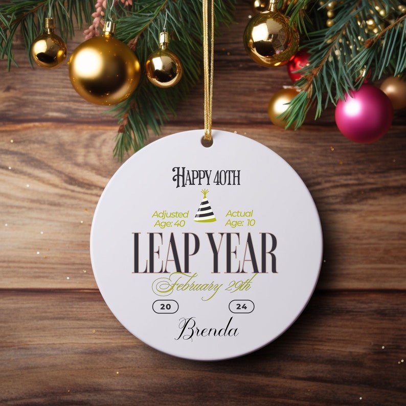 Personalized Leap Year 2025 Ornament, 40th Birthday Decoration, Leap