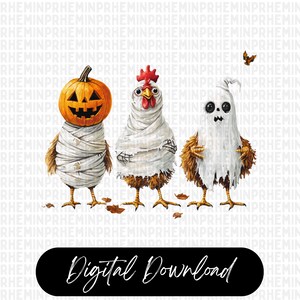 Chick Or Treat Png, Spooky Chicken Halloween Png, Halloween Png, Funny Halloween Chicken Png, Spooky Goose Png, Kids Halloween Png