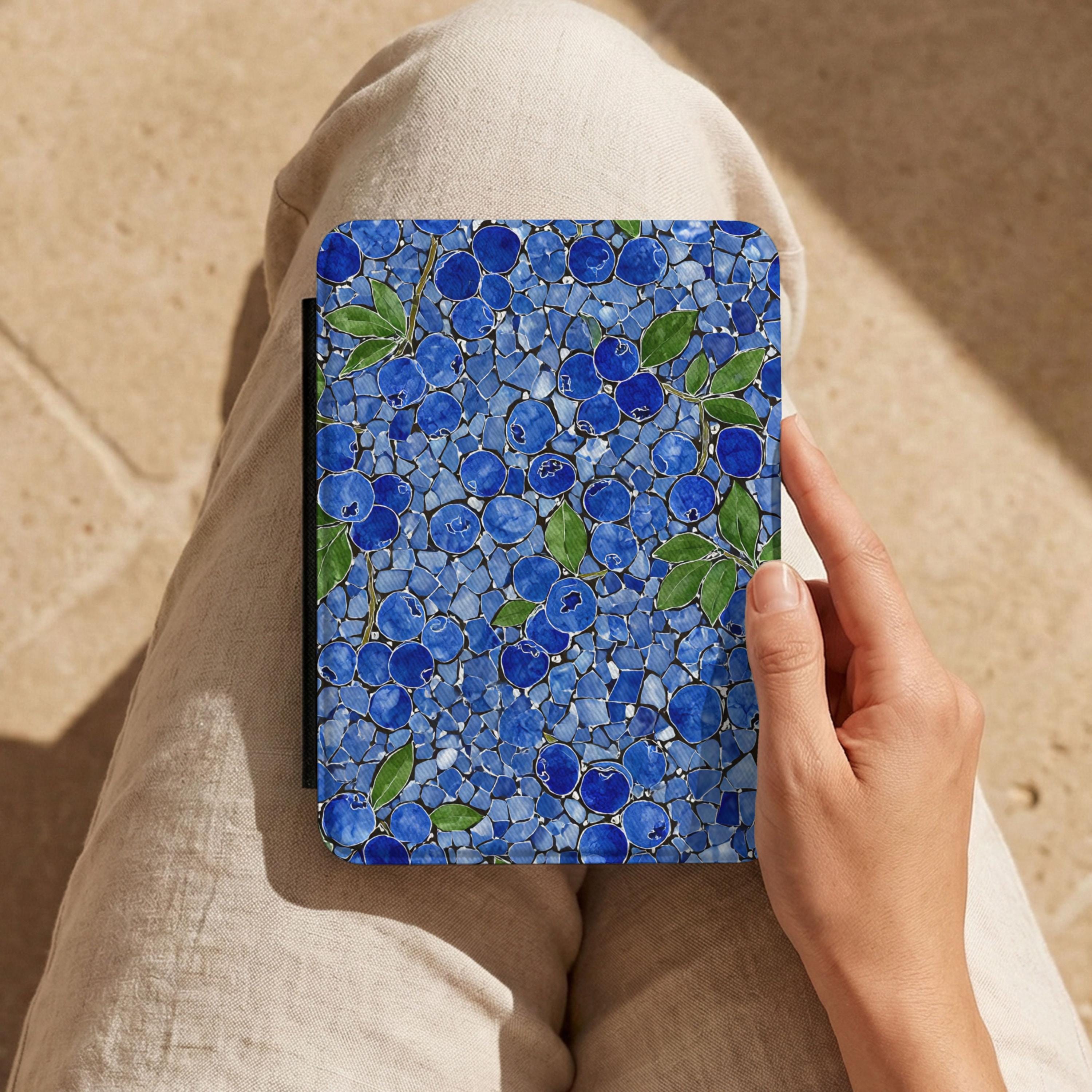 Blueberry Mosaic Kindle Case – Saffiano Leather Paperwhite Cover
